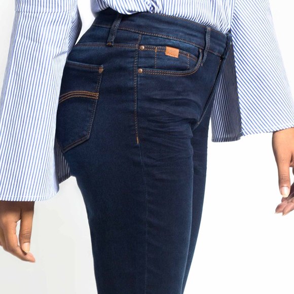 OLGYN Stretch Dark Blue Denim Ankle Pant Slim Fit - Picture 4 of 5